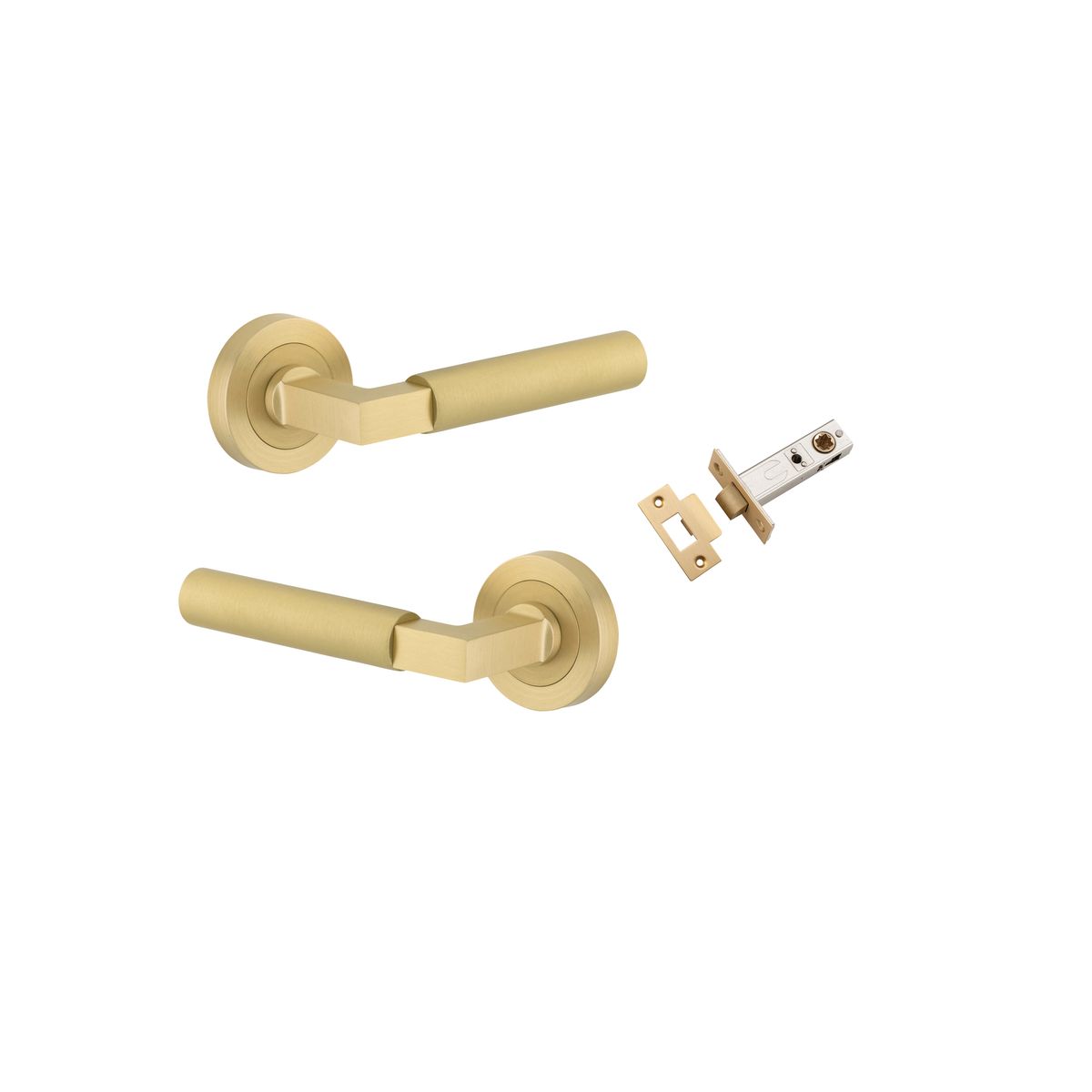 16272KPASS60 - Berlin Lever - Round Rose Passage Kit - Brushed Gold PVD - Passage