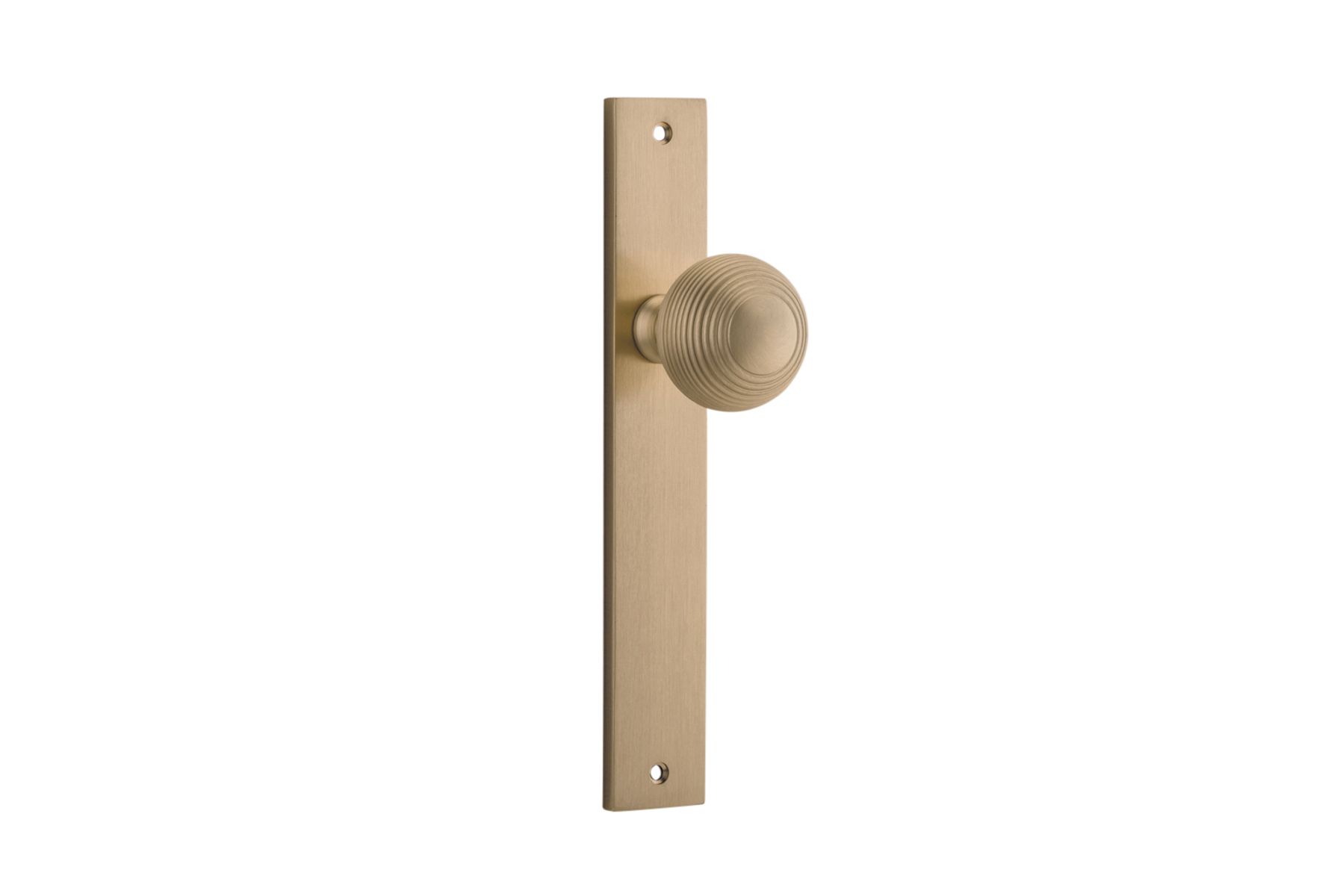 15324 - Guildford Knob - Rectangular Backplate - Brushed Brass - Passage
