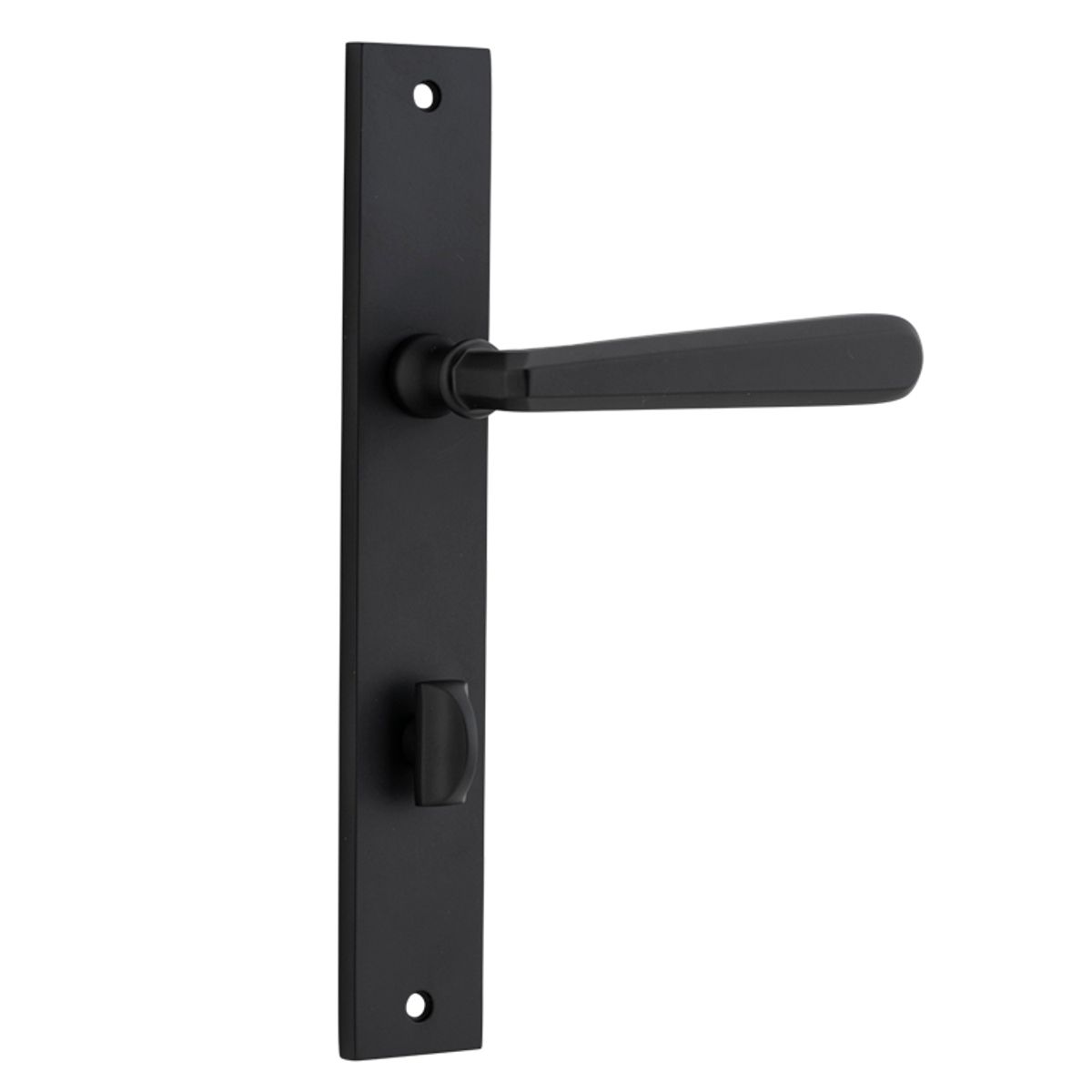 12872P85 - Copenhagen Lever - Rectangular Backplate - Matt Black - Privacy