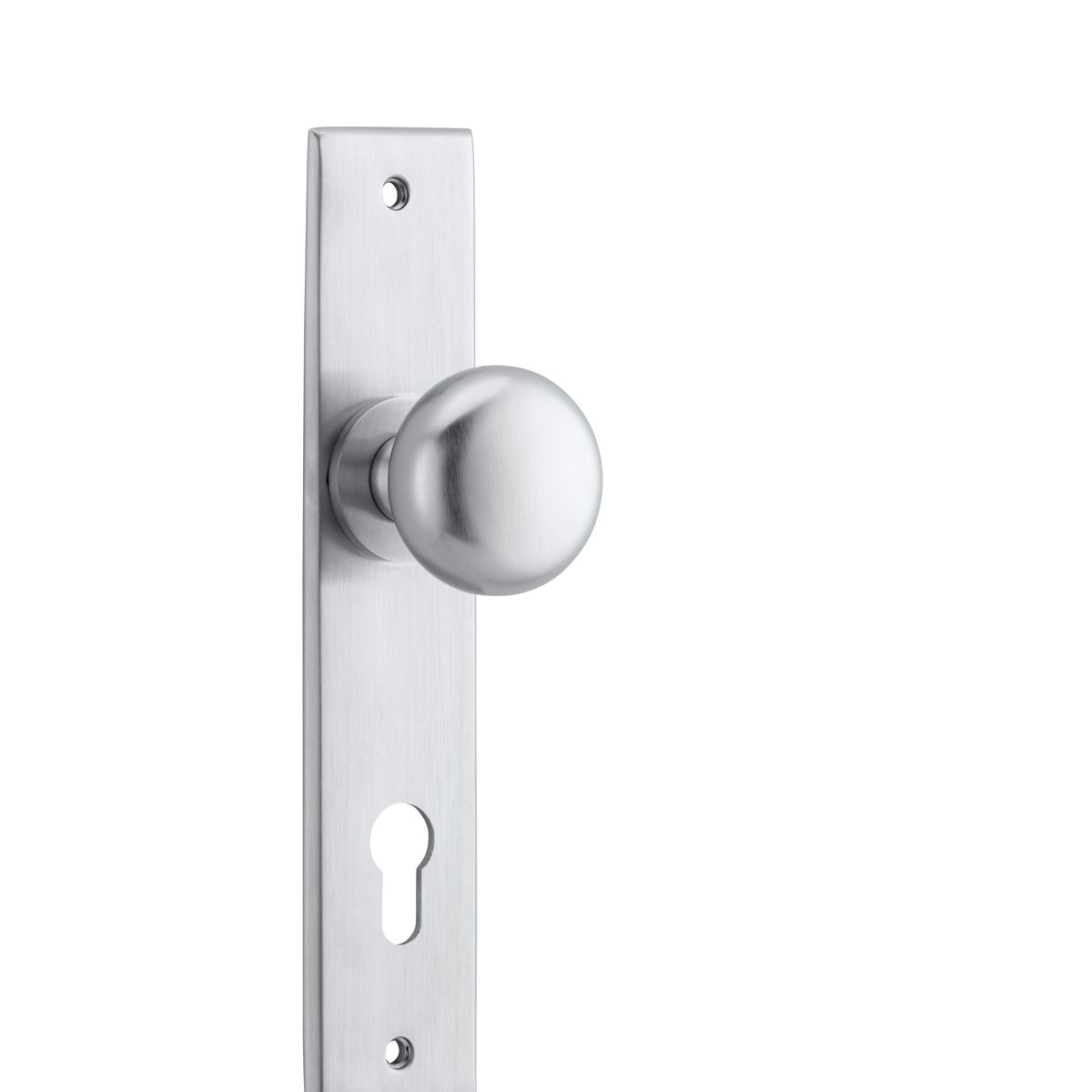 12446E85 - Cambridge Knob - Chamfered Backplate - Brushed Chrome - Entrance