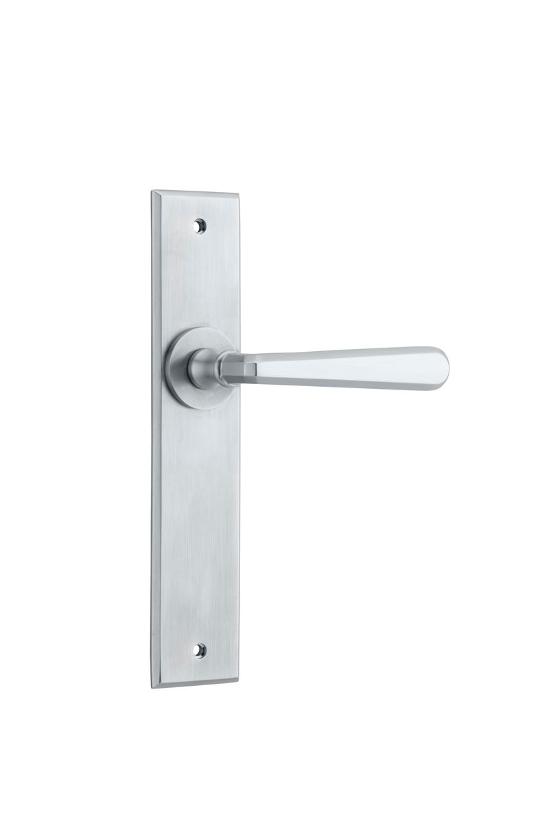 12380 - Copenhagen Lever - Chamfered Backplate - Brushed Chrome - Passage