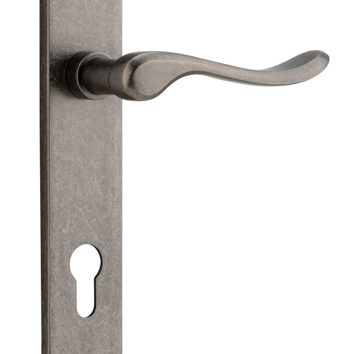 13924E85 - Stirling Lever - Oval Backplate - Distressed Nickel - Entrance