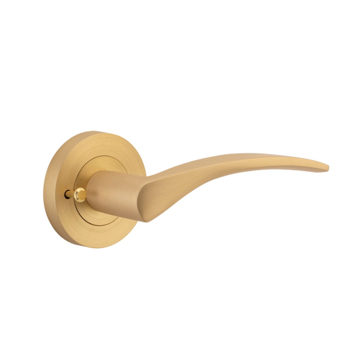 9364KIBPRIV60 - Oxford Lever - Round Rose (Inbuilt Privacy) - Brushed Brass - Privacy