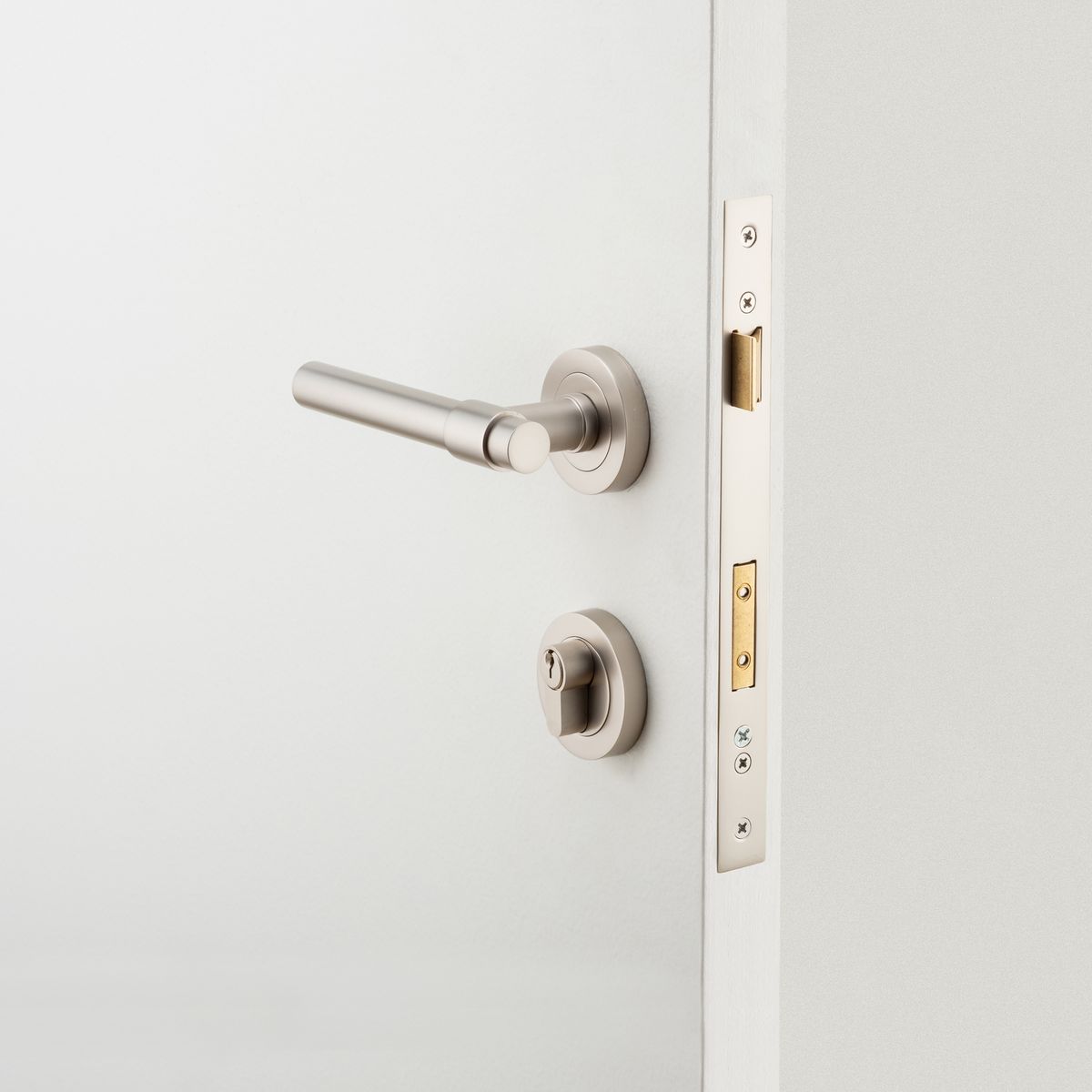 20629KENTR60KK - Helsinki Lever - Round Rose Entrance Kit with Separate High Security Lock - Satin Nickel - Entrance