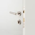 20629KENTR60KK - Helsinki Lever - Round Rose Entrance Kit with Separate High Security Lock - Satin Nickel - Entrance