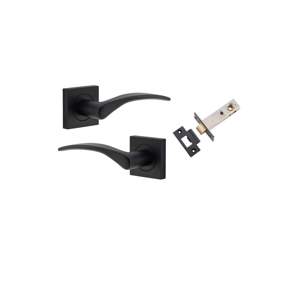 0283KPASS60 - Oxford Lever - Square Rose Passage Kit - Matt Black - Passage