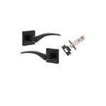 0283KPASS60 - Oxford Lever - Square Rose Passage Kit - Matt Black - Passage