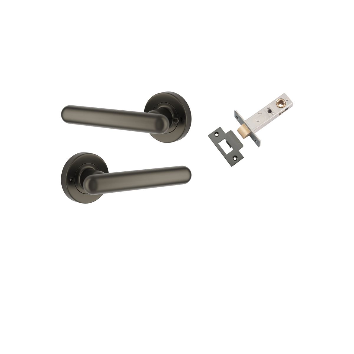 24001KIBPRIV60 - Puerto Lever - Round Rose (Inbuilt Privacy) - Graphite PVD - Privacy