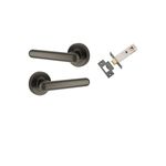 24001KIBPRIV60 - Puerto Lever - Round Rose (Inbuilt Privacy) - Graphite PVD - Privacy