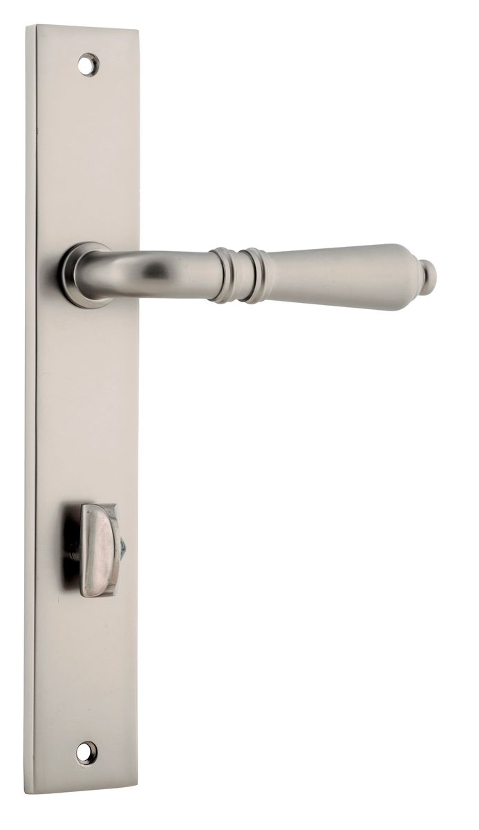 14700P85 - Sarlat Lever - Rectangular Backplate - Satin Nickel - Privacy