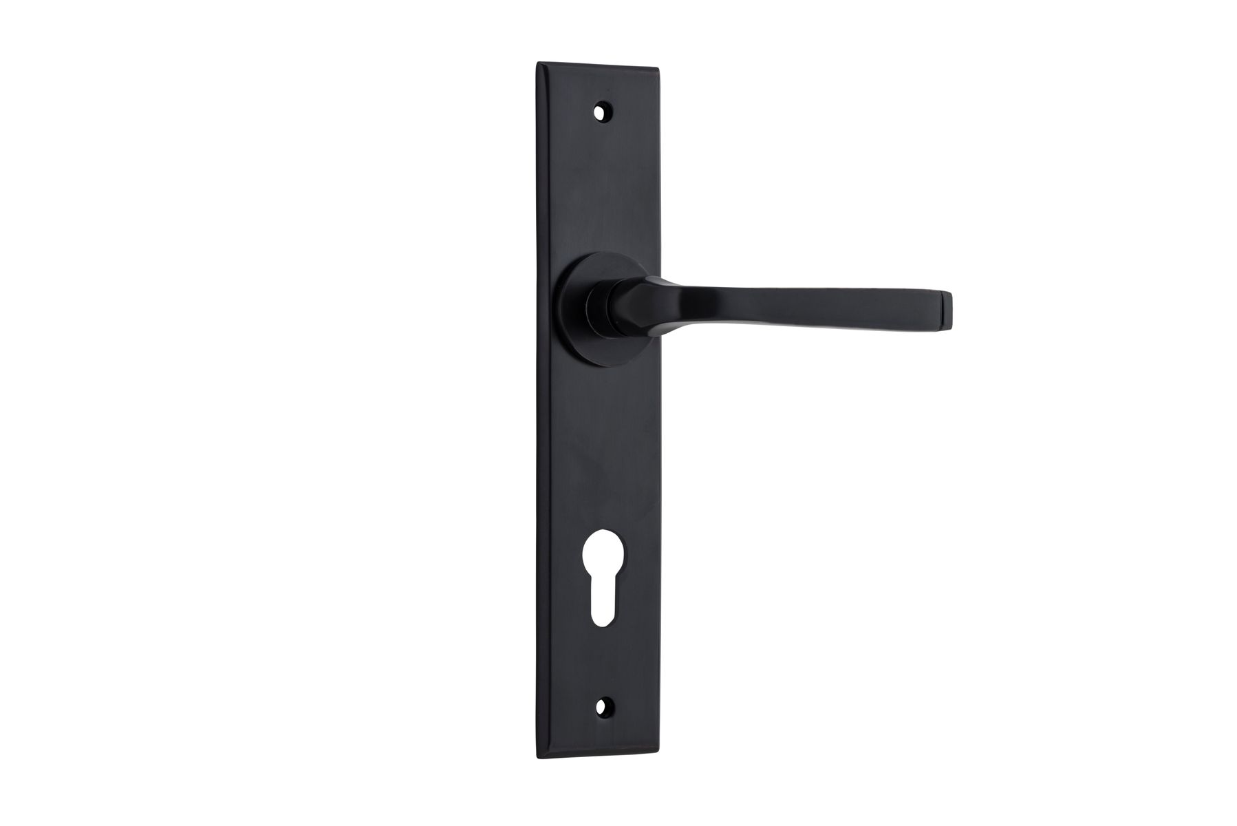 12788E85 - Annecy Lever - Chamfered Backplate - Matt Black - Entrance