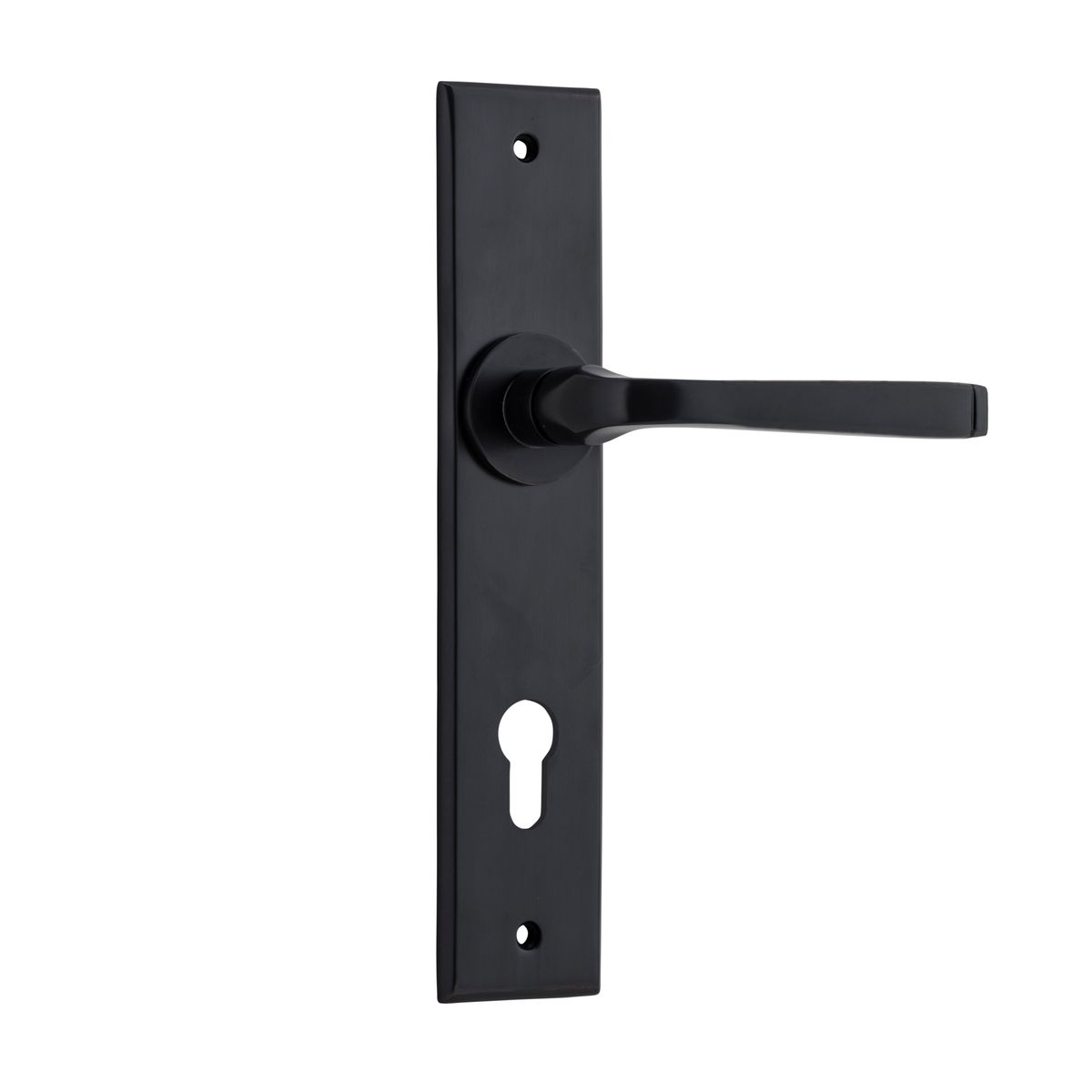 12788E85 - Annecy Lever - Chamfered Backplate - Matt Black - Entrance