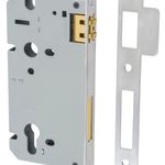 6063 - 85mm Euro Roller Mortice Lock - 60mm Backset - Brushed Chrome
