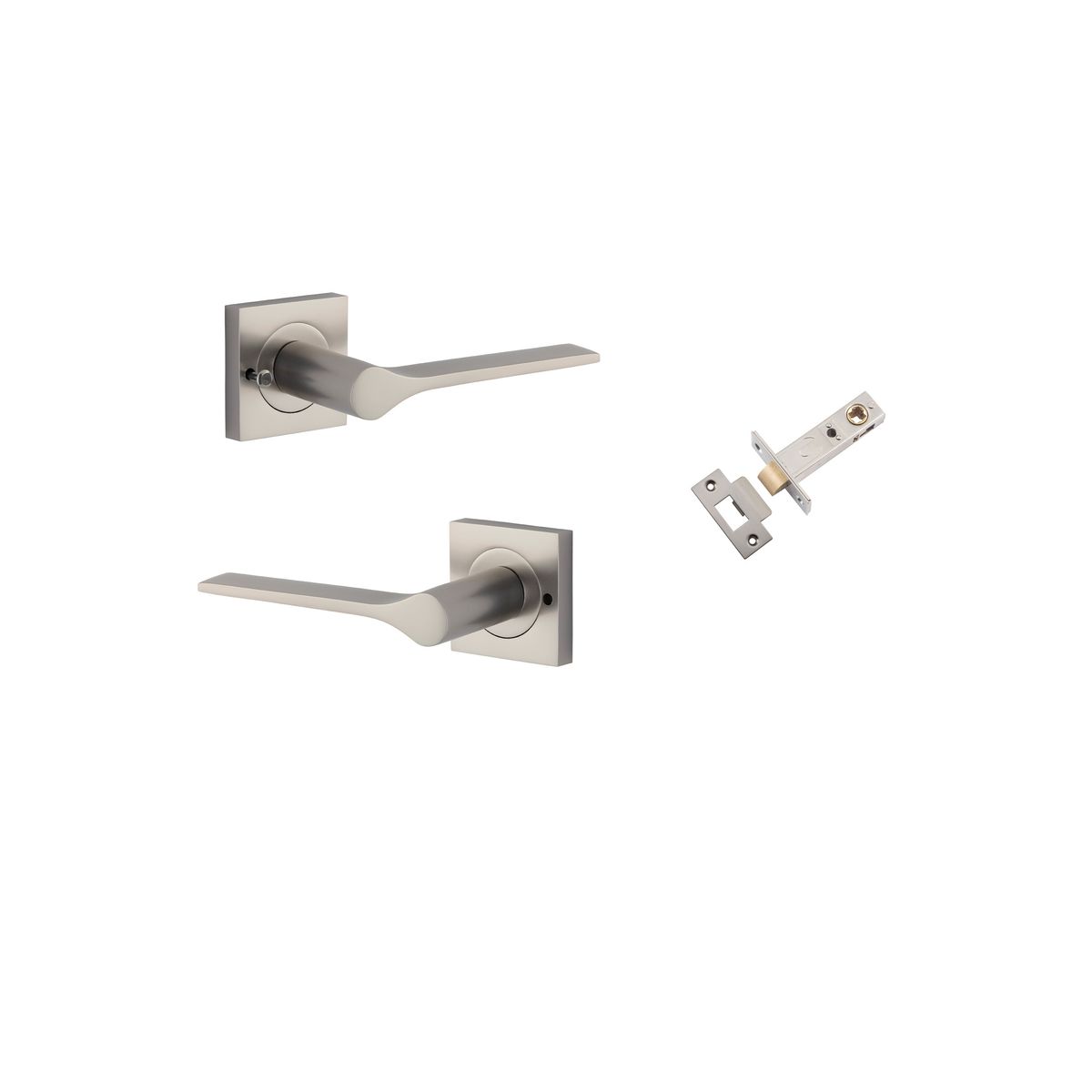 0439KIBPRIV60 - Como Lever - Square Rose Privacy Kit - Satin Nickel - Privacy