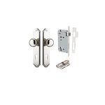 14328KENTR60KK - Cambridge Knob - Shouldered Backplate Entrance Kit with High Security Lock - Polished Nickel - Entrance