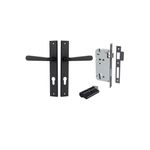 12872KENTR60KK - Copenhagen Lever - Rectangular Backplate Entrance Kit with High Security Lock - Matt Black - Entrance