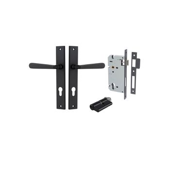 Copenhagen Lever - Rectangular Backplate Entrance Kit with High Security Lock