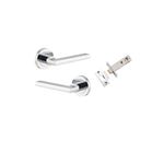 9214KPASS60 - Baltimore Lever - Round Rose Passage Kit - Polished Chrome - Passage