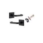 20363KIBPRIV60 - Oslo Lever - Square Rose (Inbuilt Privacy) - Matt Black - Privacy