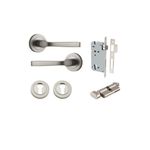 0329KENTR60KT - Annecy Lever - Round Rose Entrance Kit with Separate High Security Lock - Satin Nickel - Entrance