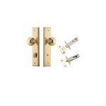 10342KPRIV60 - Guildford Knob - Stepped Backplate Privacy Kit with Privacy Turn - Polished Brass - Privacy