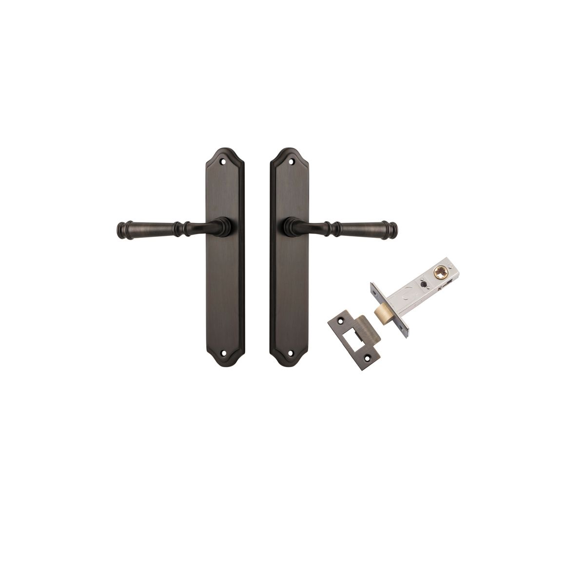10718KPASS60 - Verona Lever - Shouldered Backplate Passage Kit - Signature Brass - Passage