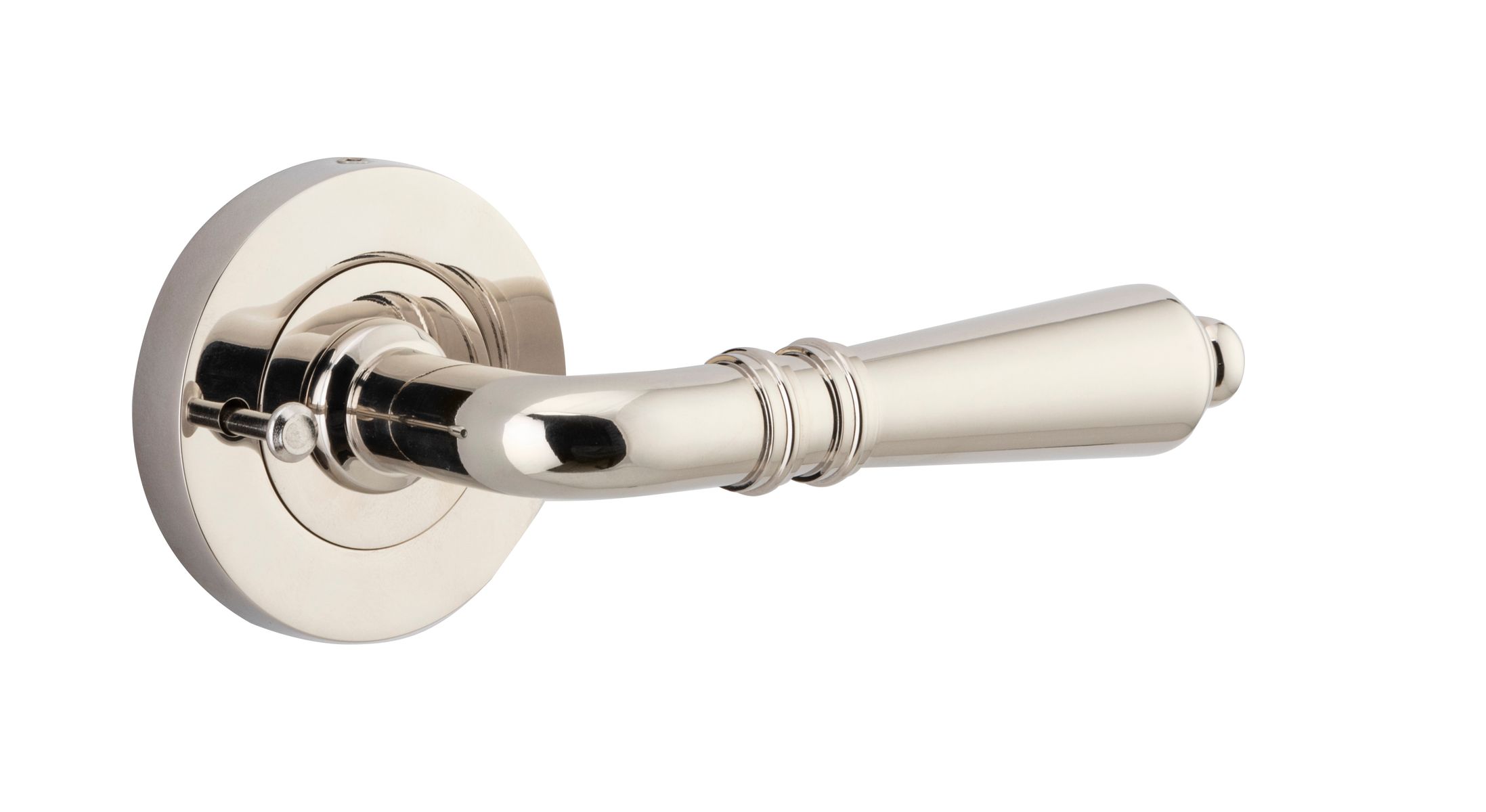 9208KIBPRIV60 - Sarlat Lever - Round Rose (Inbuilt Privacy) - Polished Nickel - Privacy