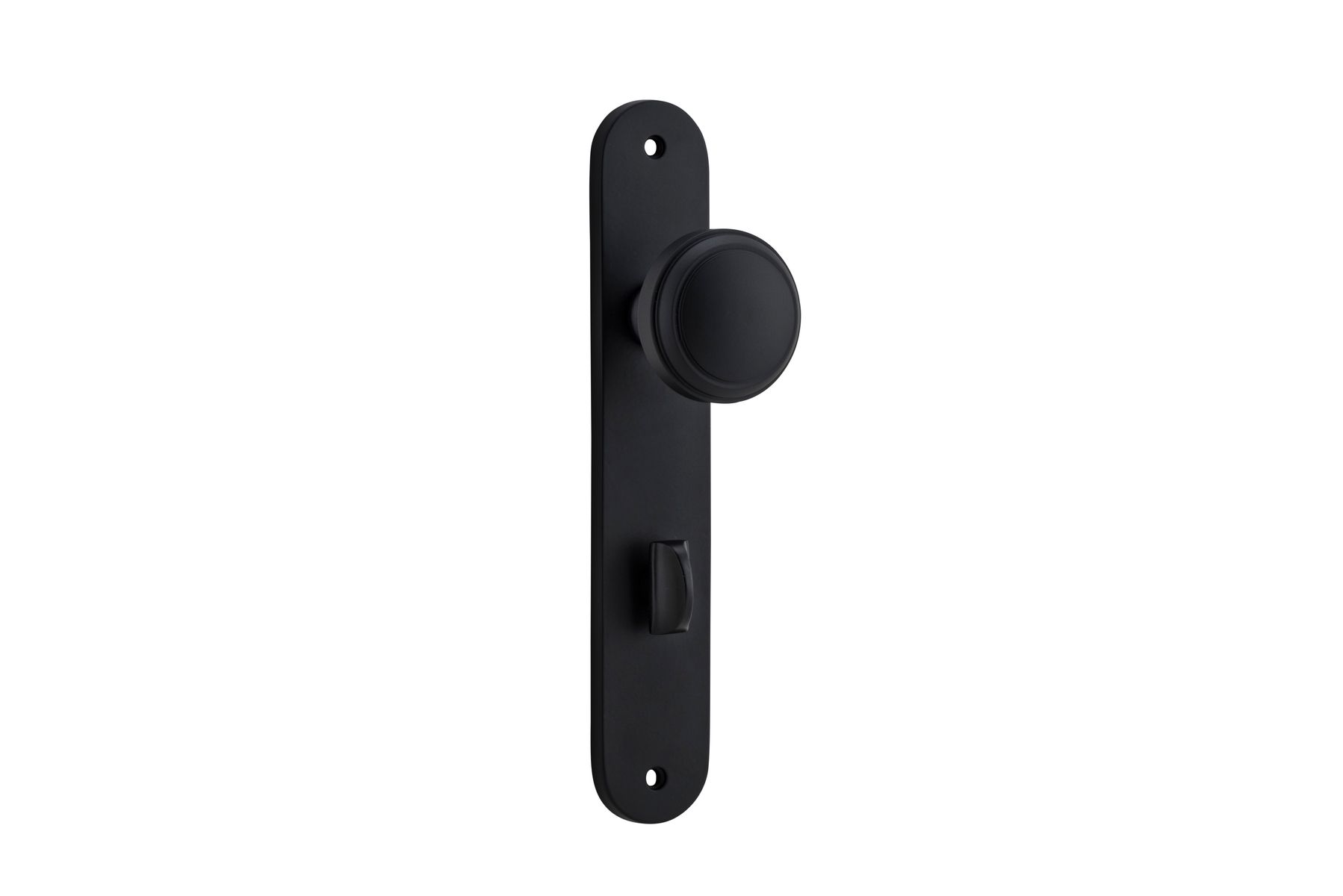 12832P85 - Paddington Knob - Oval Backplate - Matt Black - Privacy