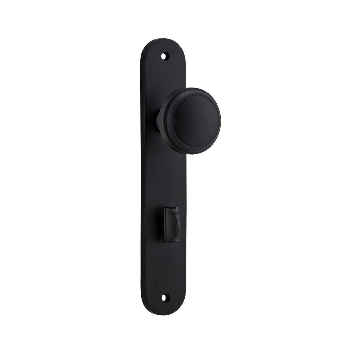 12832P85 - Paddington Knob - Oval Backplate - Matt Black - Privacy