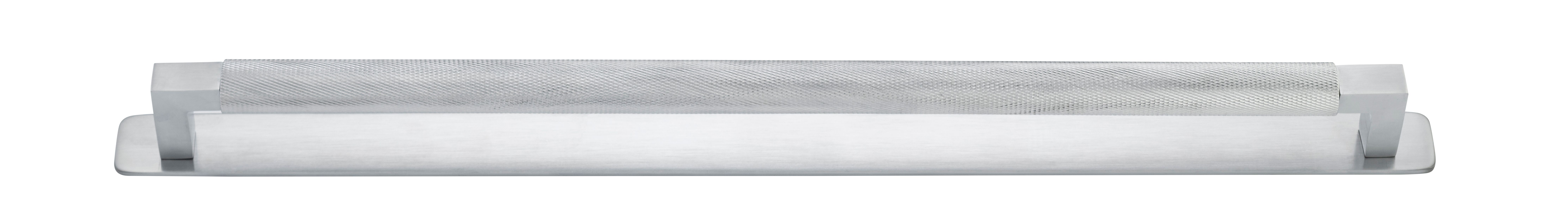 22143B - Brunswick Cabinet Pull with Backplate  - CTC450mm - Brushed Chrome