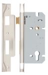 6101 - Rebated 85mm Euro Mortice Locks - 60mm Backset - Satin Nickel
