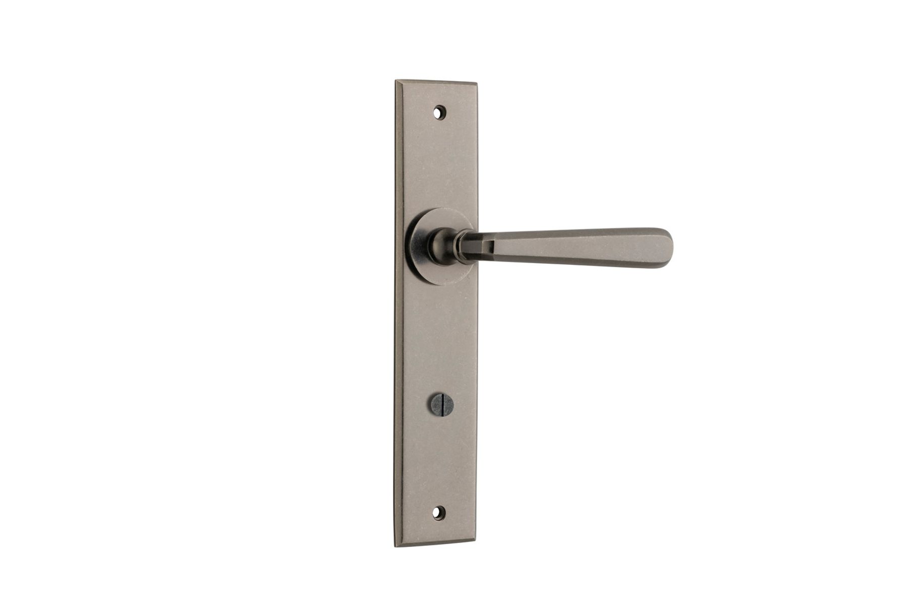 13880P85 - Copenhagen Lever - Chamfered Backplate - Distressed Nickel - Privacy