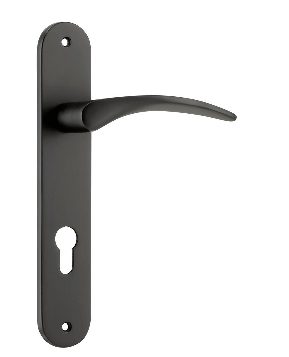 12728E85 - Oxford Lever - Oval Backplate - Matt Black - Entrance