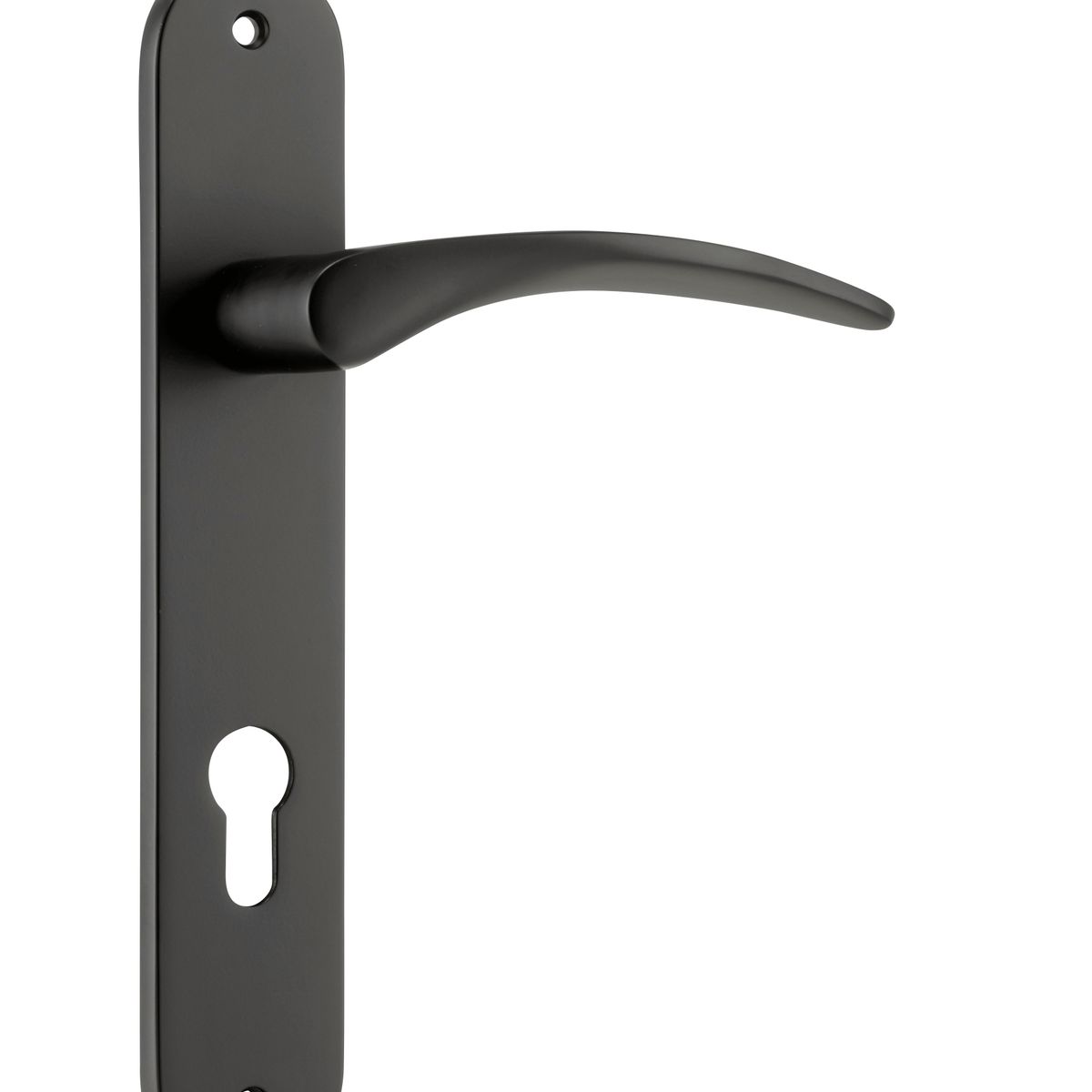 12728E85 - Oxford Lever - Oval Backplate - Matt Black - Entrance