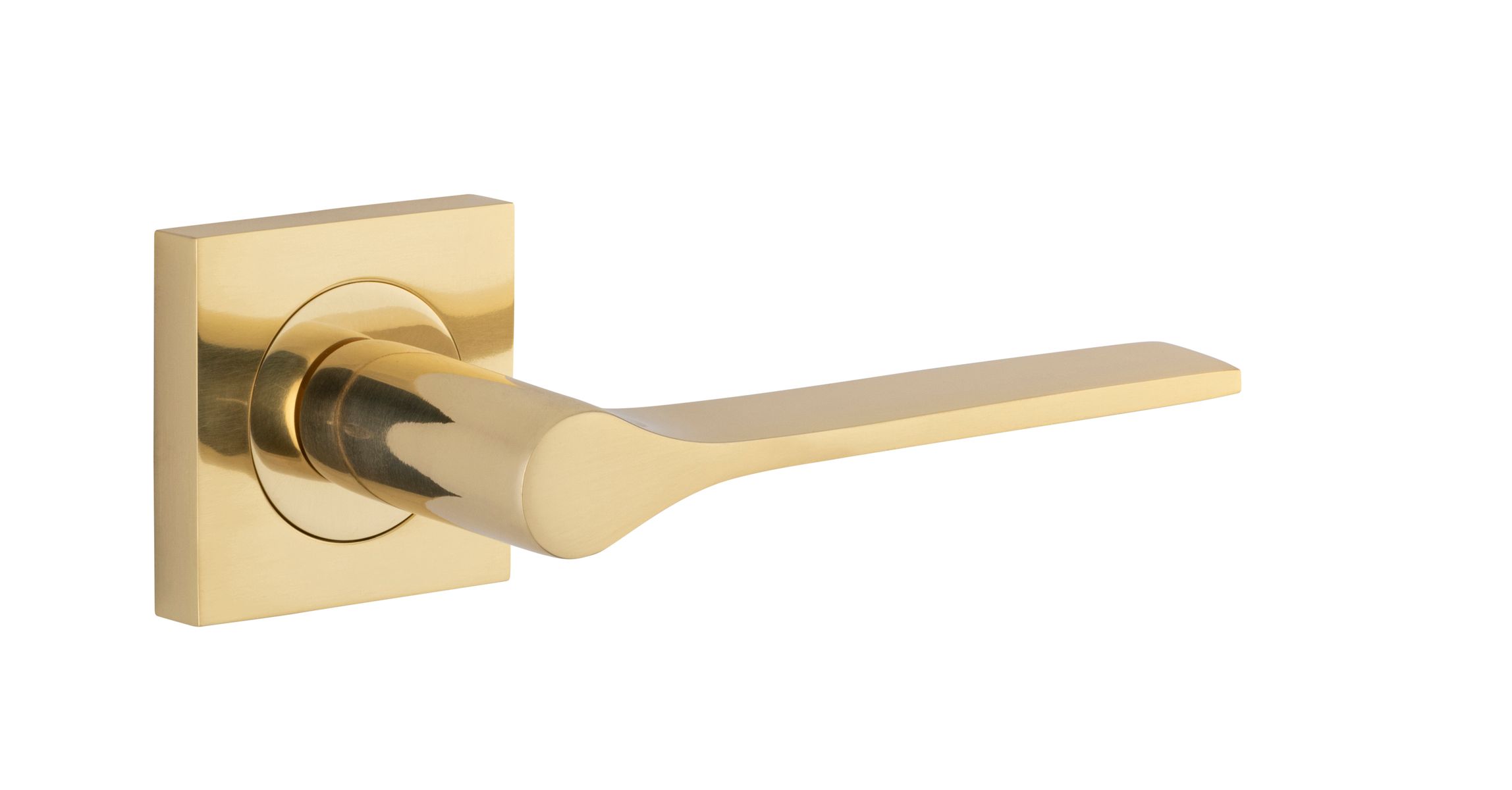 0430 - Como Lever - Square Rose - Polished Brass - Passage