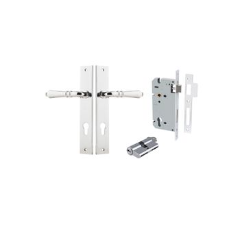 Sarlat Lever - Rectangular Backplate Entrance Kit with High Security Lock