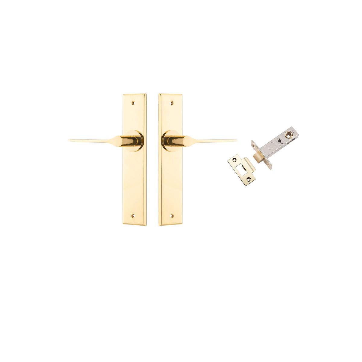 10258KPASS60 - Como Lever - Chamfered Backplate Passage Kit - Polished Brass - Passage
