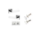 0404KPRIV60 - Bronte Lever - Square Rose Privacy Kit with Privacy Turn with Separate Privacy Turn - Polished Chrome - Privacy