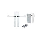 11872KENTR60KK - Copenhagen Lever - Rectangular Backplate Entrance Kit with High Security Lock - Polished Chrome - Entrance