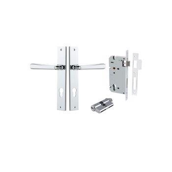 Copenhagen Lever - Rectangular Backplate Entrance Kit with High Security Lock