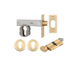 22160K60KTER - Euro Mortice Deadbolt Kit - 60mm Backset with Round Euro Escutcheon Key/Thumb - Brushed Gold PVD - Entrance