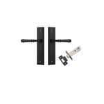 12742KPASS60 - Verona Lever - Stepped Backplate Passage Kit - Matt Black - Passage