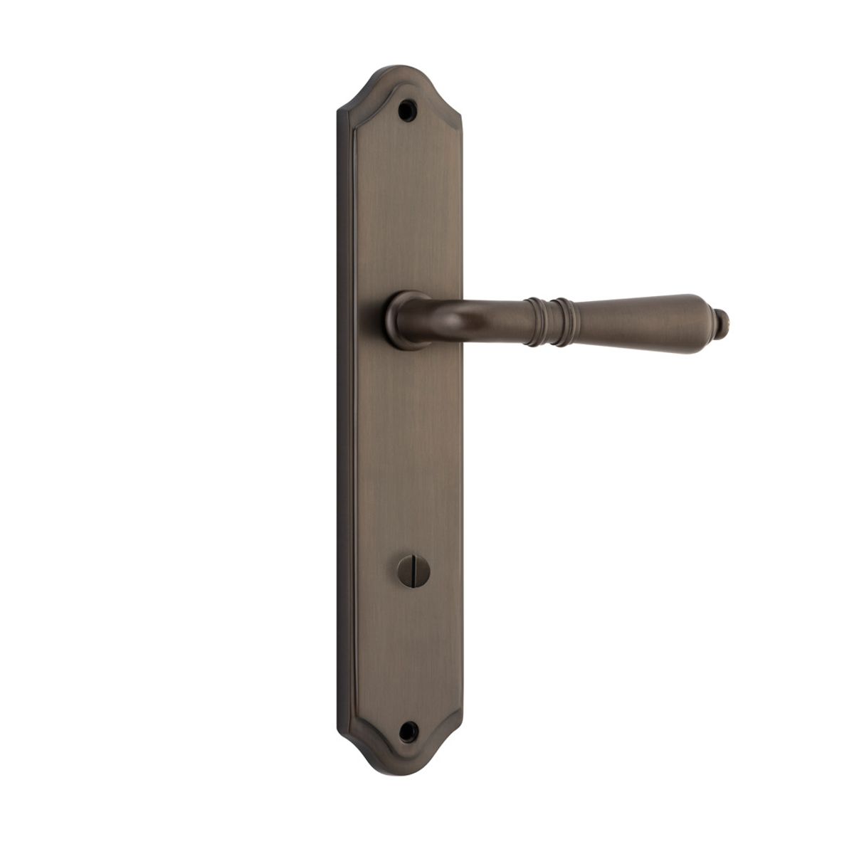 10712P85 - Sarlat Lever - Shouldered Backplate - Signature Brass - Privacy