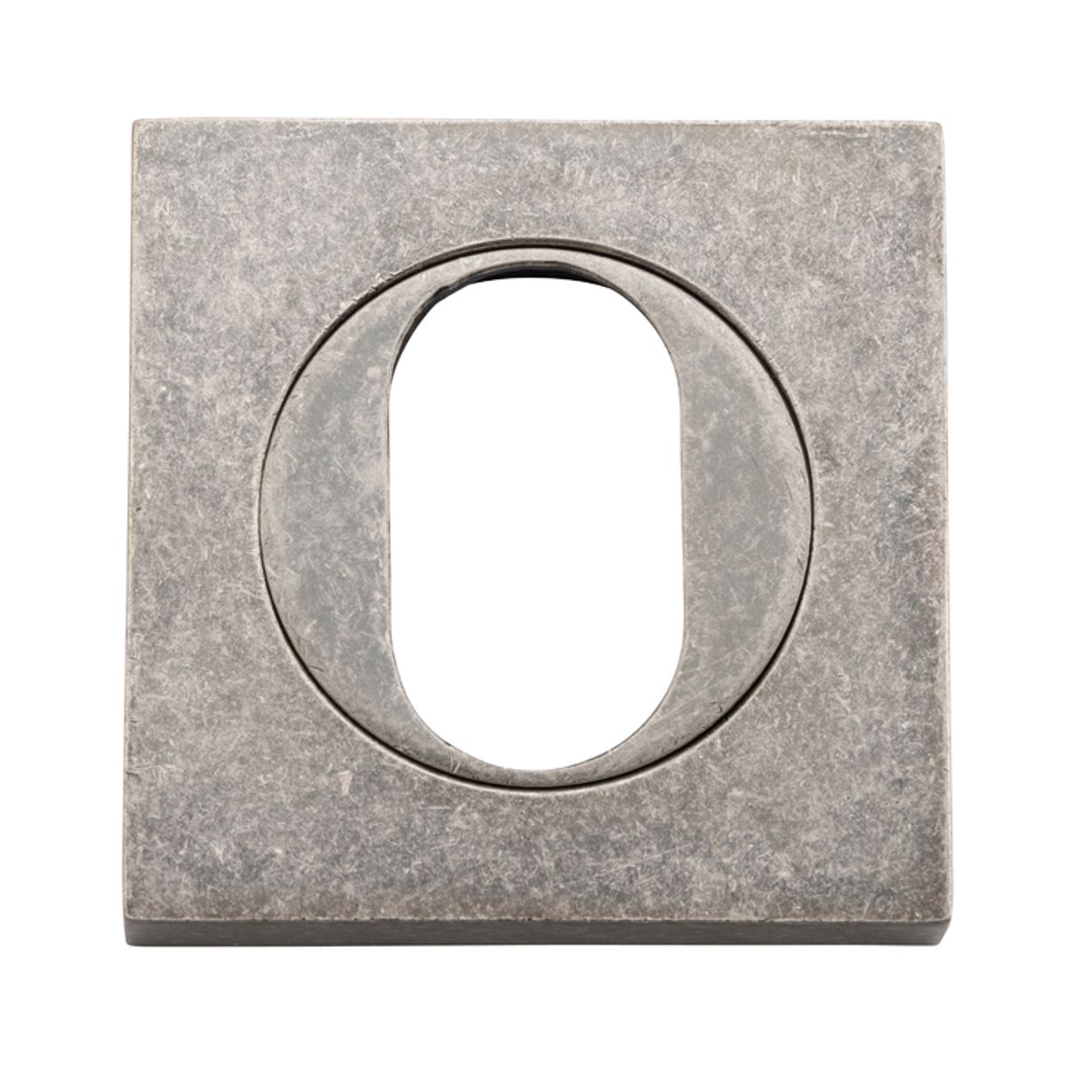 20107 - Oval Escutcheon -  Square - Distressed Nickel