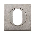 20107 - Oval Escutcheon -  Square - Distressed Nickel
