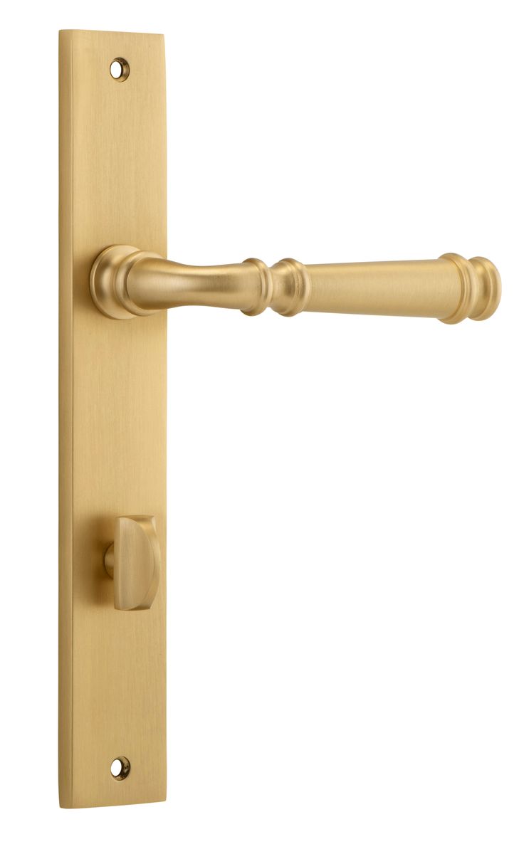 13206P85 - Verona Lever - Rectangular Backplate - Brushed Brass - Privacy