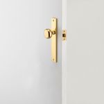10322 - Cambridge Knob - Rectangular Backplate - Polished Brass - Passage