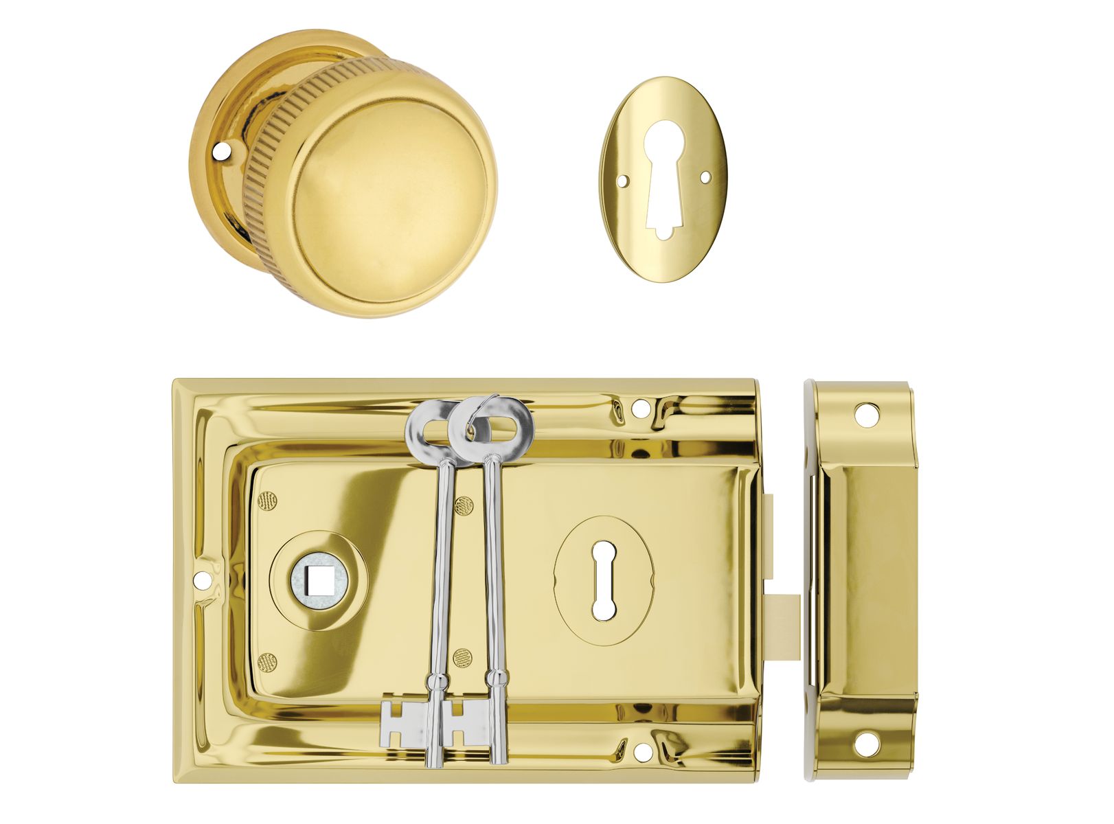 Rim Lock and Milled Edge Knob Passage Set