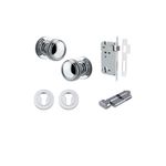 0214KENTR60KT - Paddington Knob - Round Rose Entrance Kit with Separate High Security Lock - Polished Chrome - Entrance
