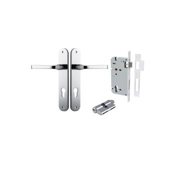 Annecy Lever - Oval Backplate Entrance Kit with High Security Lock